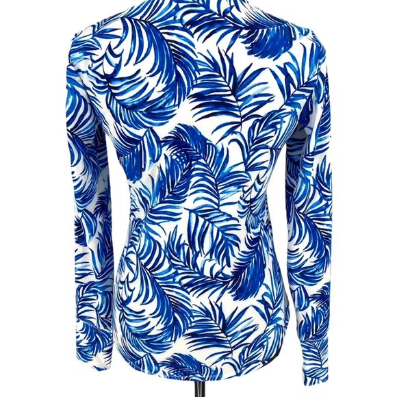 NWT Tommy Bahama Golf Full Zip Activewear Jacket Sz.XS UPF Blue Botanical Print - Picture 6 of 8